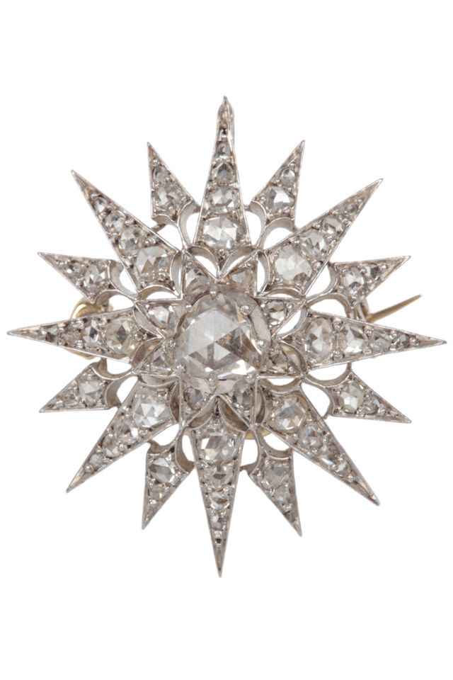 Silver and Gold Diamond Brooch