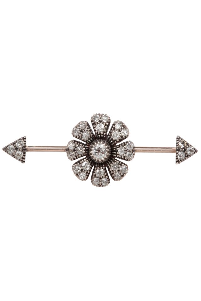 Silver and Gold Diamond Brooch