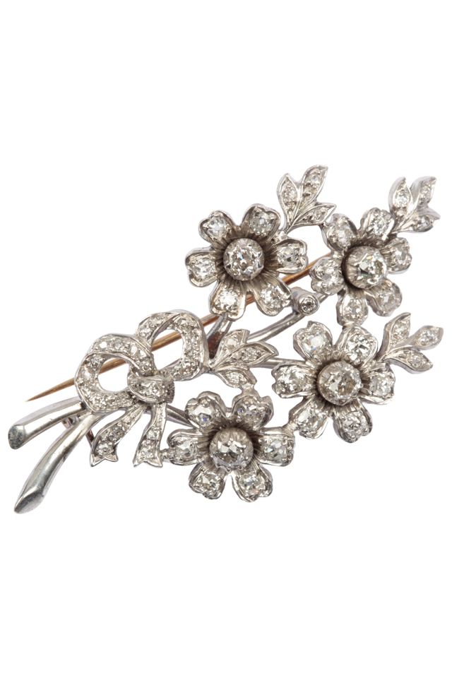 Silver and Gold Diamond Brooch