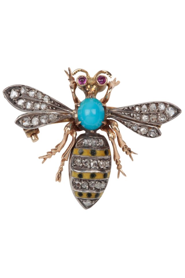 Gold and Silver Multi-Gem Brooch