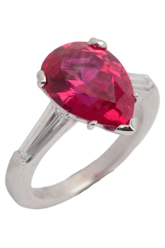 Platinum Ruby and Diamond Ring