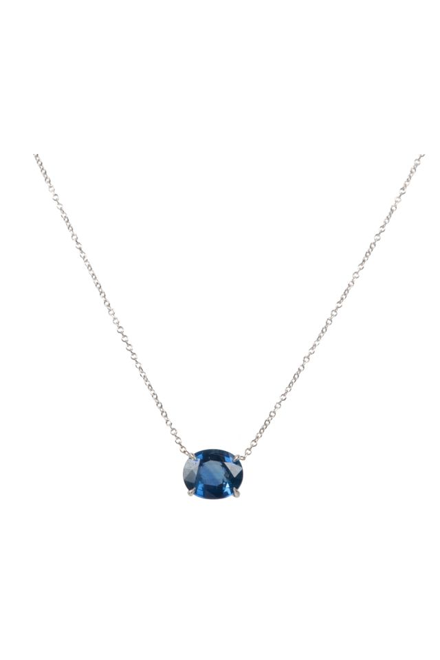 18k Gold Sapphire Pendant Necklace