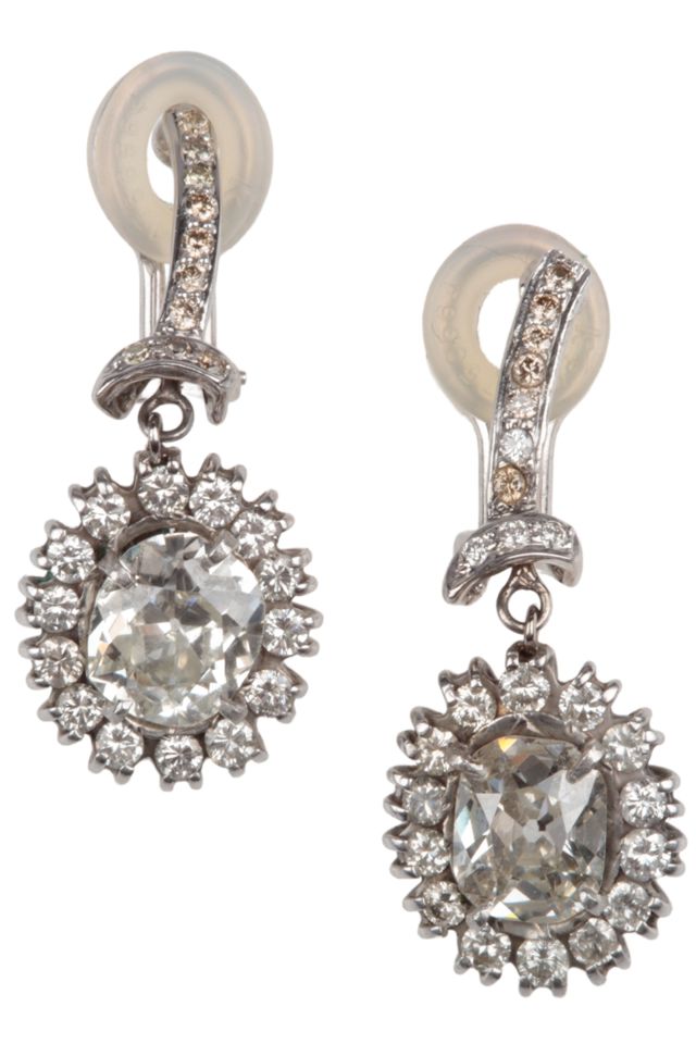 Pair of 18k Gold Diamond Earrings