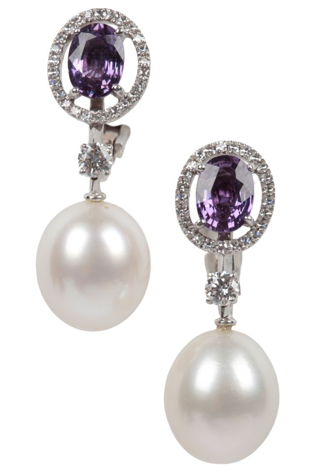Pair of 18k Gold Multi-Gem Earrings