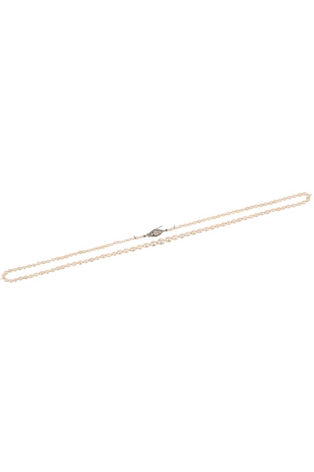 Platinum Pearl and Diamond Necklace