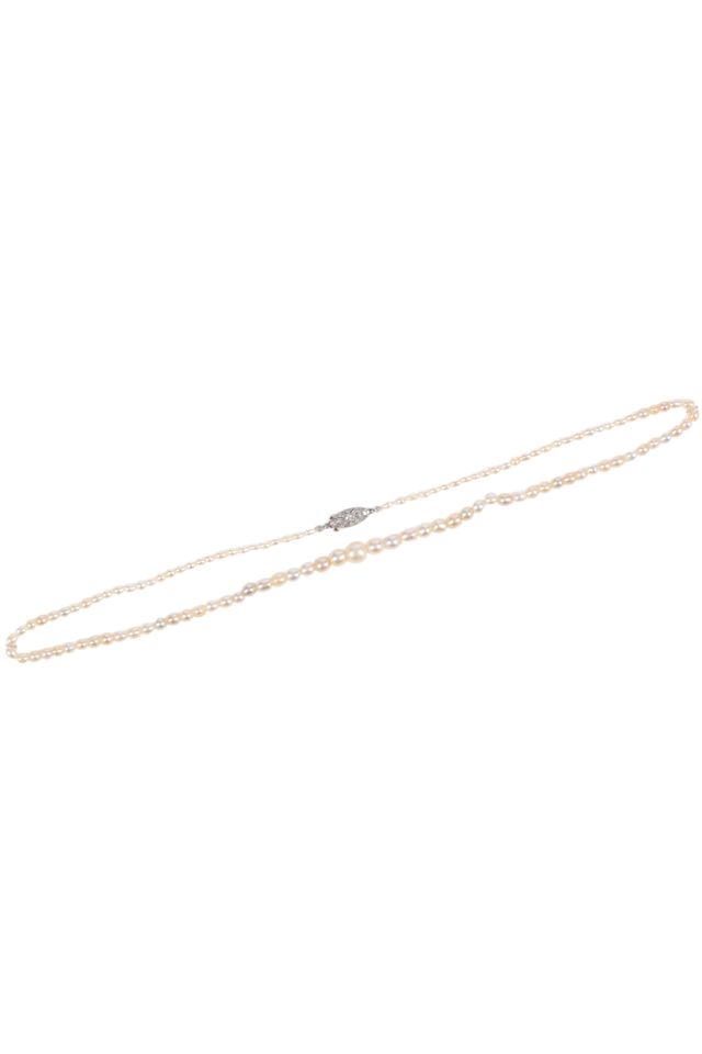 Platinum Pearl and Diamond Necklace