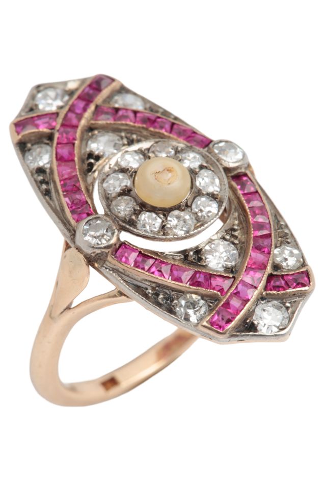 Silver and Gold Multi-Gem Ring
