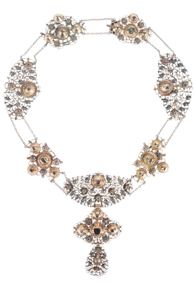 Silver and Gold Diamond Necklace