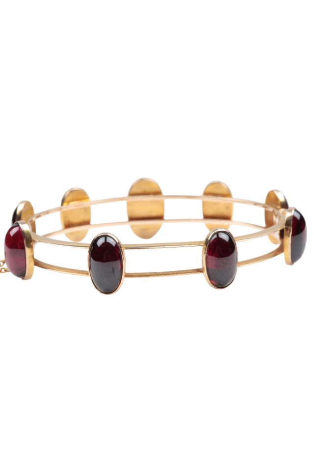 Gold Garnet Bangle