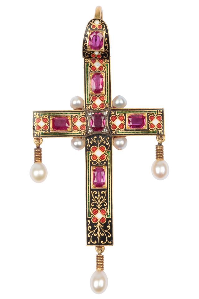Gold and Silver Multi-Gem Pendant