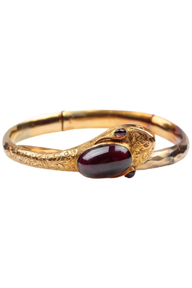 Gold Garnet Bangle