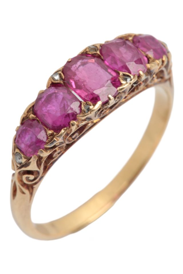 Gold Ruby and Diamond Ring