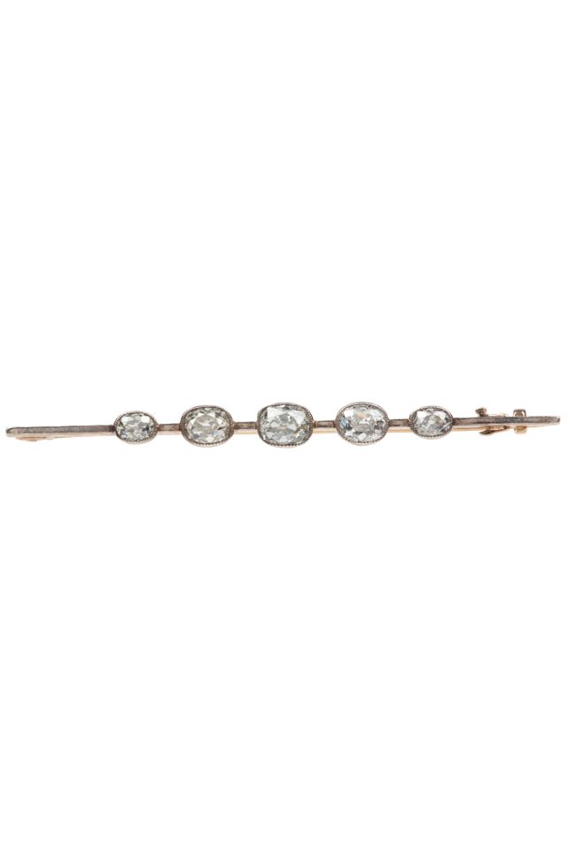 Silver and Gold Diamond Brooch
