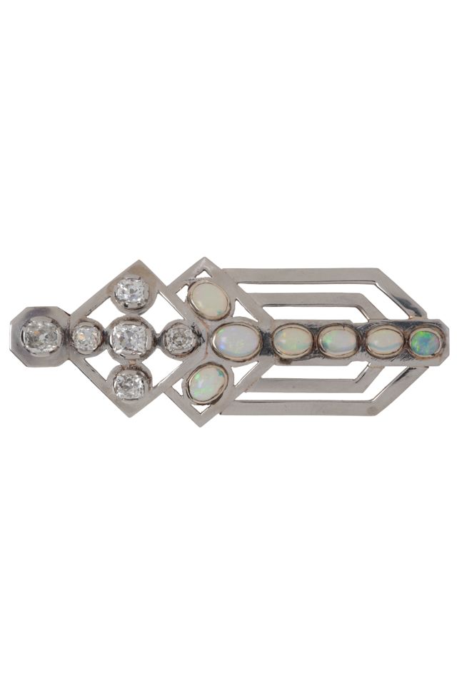 Opal and Diamond Brooch