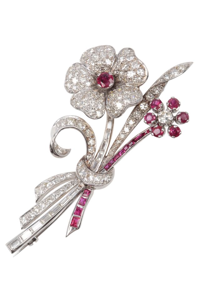 Ruby and Diamond Brooch