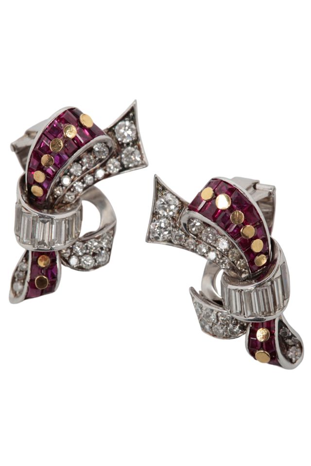 Ruby and Diamond Earrings