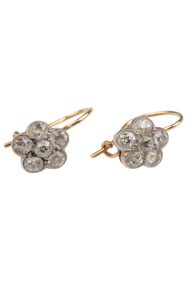 Platinum and Gold Diamond Earrings