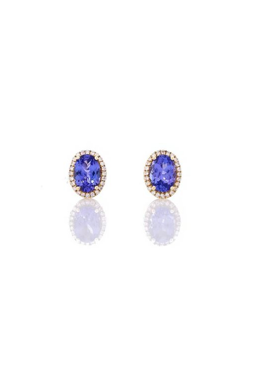 14k Gold Tanzanite and Diamond Earrings
