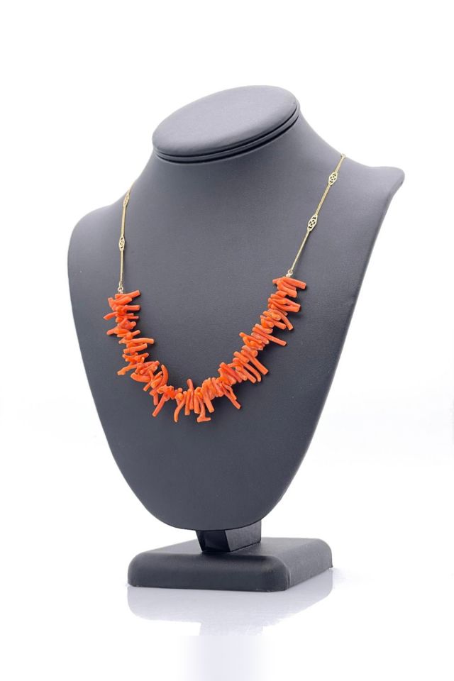 14k Gold Coral Necklace