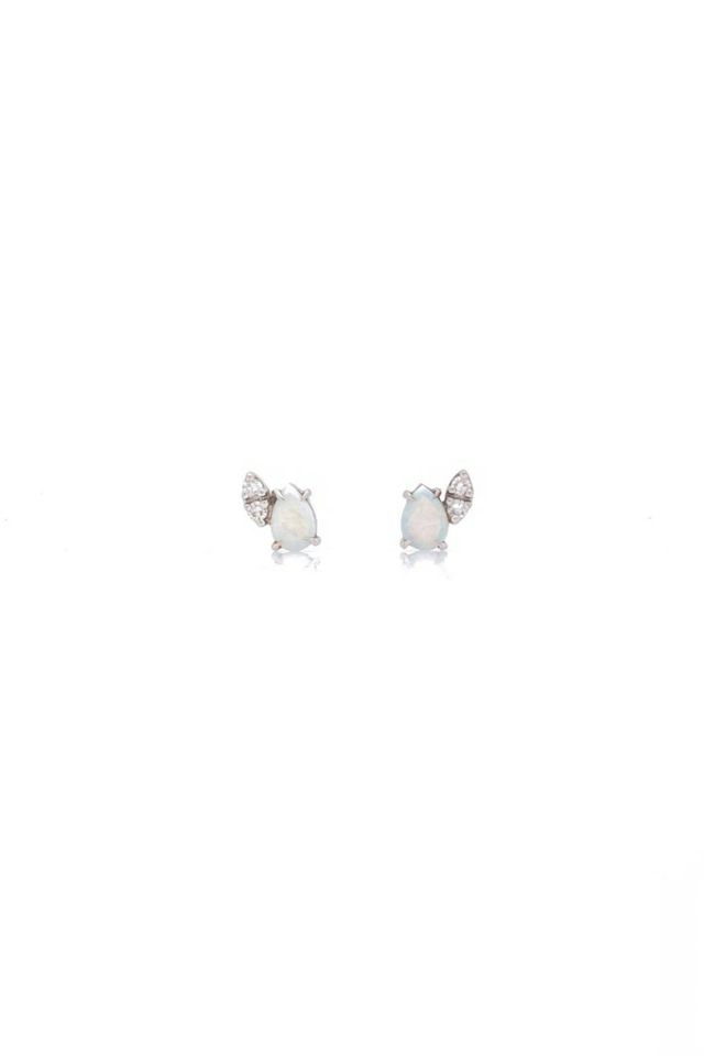 14k Gold Opal and Diamond Earrings