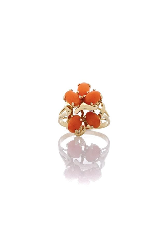 14k Gold Coral Ring
