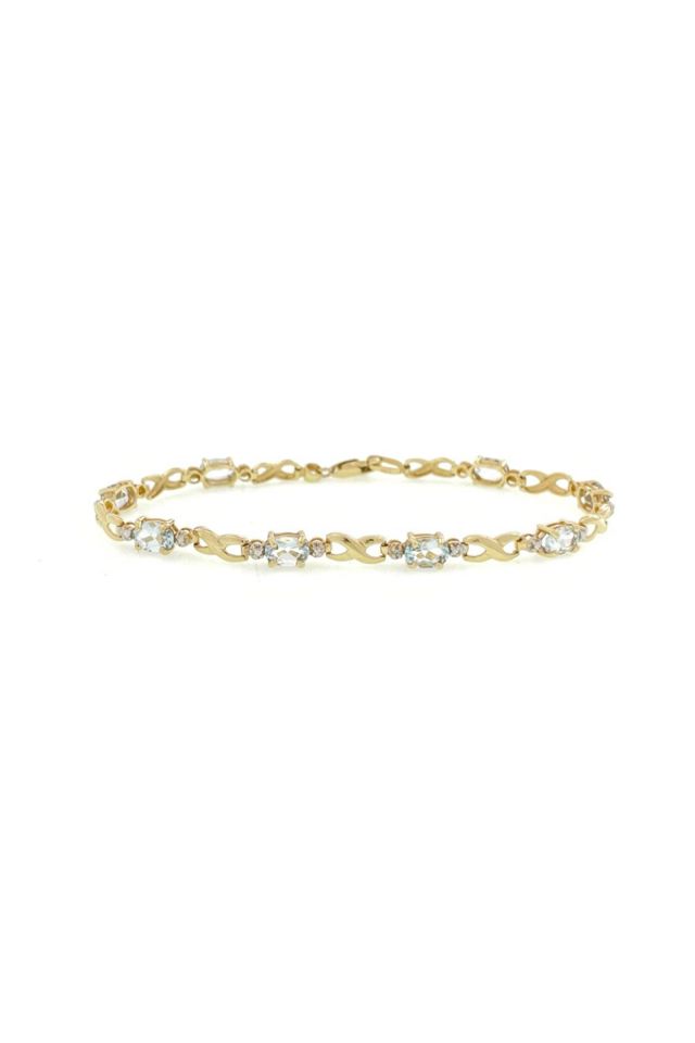 10k Gold Aquamarine Bracelet