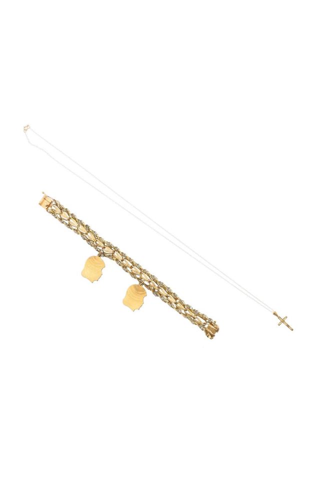14k Gold Bracelet and Pendant Necklace