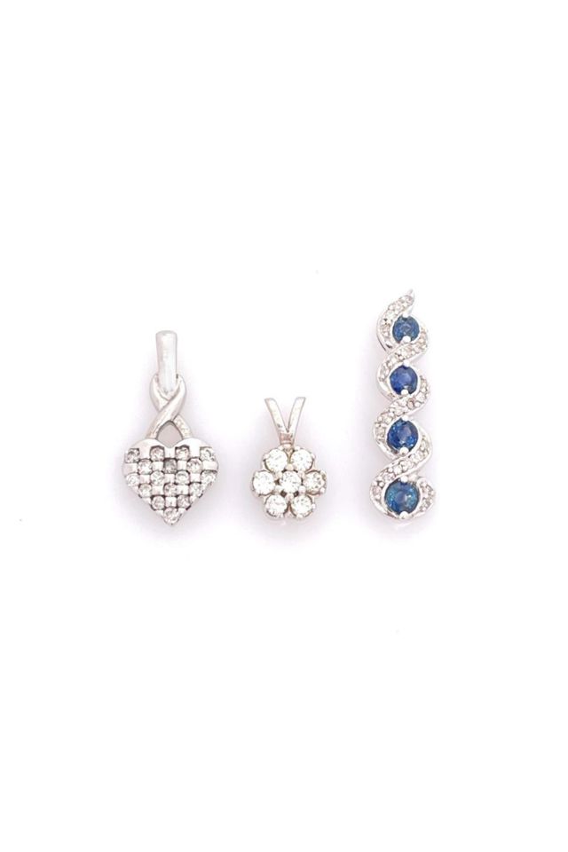 Three Gold Multi-Gem Pendants
