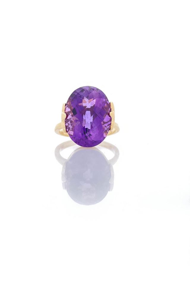 14k Gold Amethyst Ring