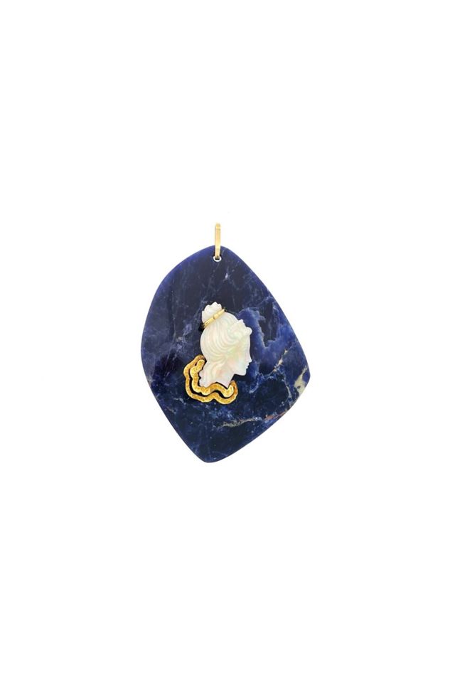 Gold Opal and Sodalite Pendant
