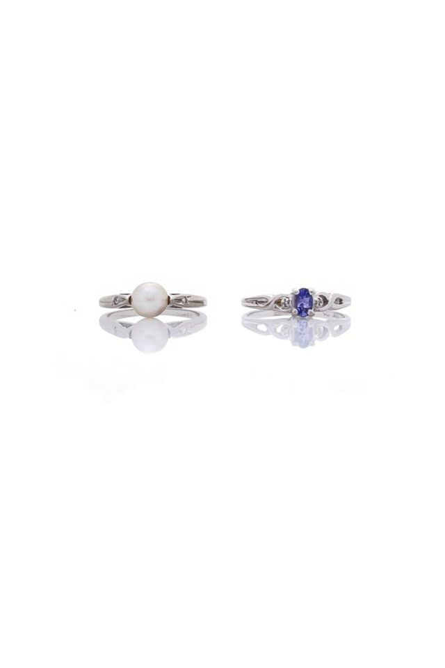 Two Gold Multi-Gem Rings