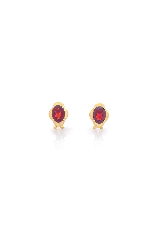 14k Gold Garnet Earrings