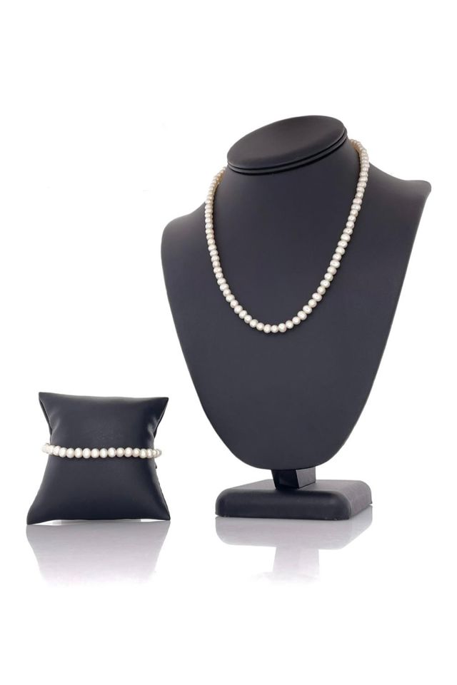 14k Gold Pearl Necklace and Bracelet