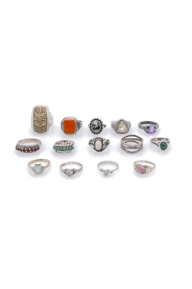 14 Sterling Silver and 14k Gold Multi-Gem Rings
