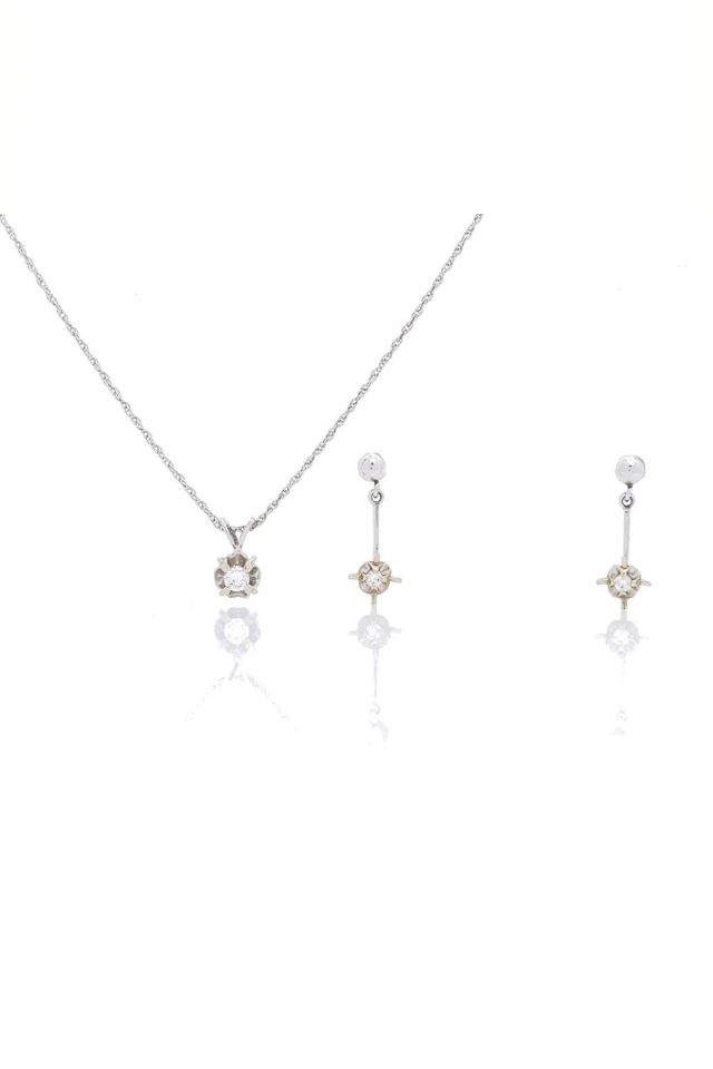 14k Gold Diamond Jewelry Set