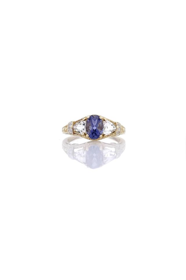 10k Gold Tanzanite and Topaz Ring