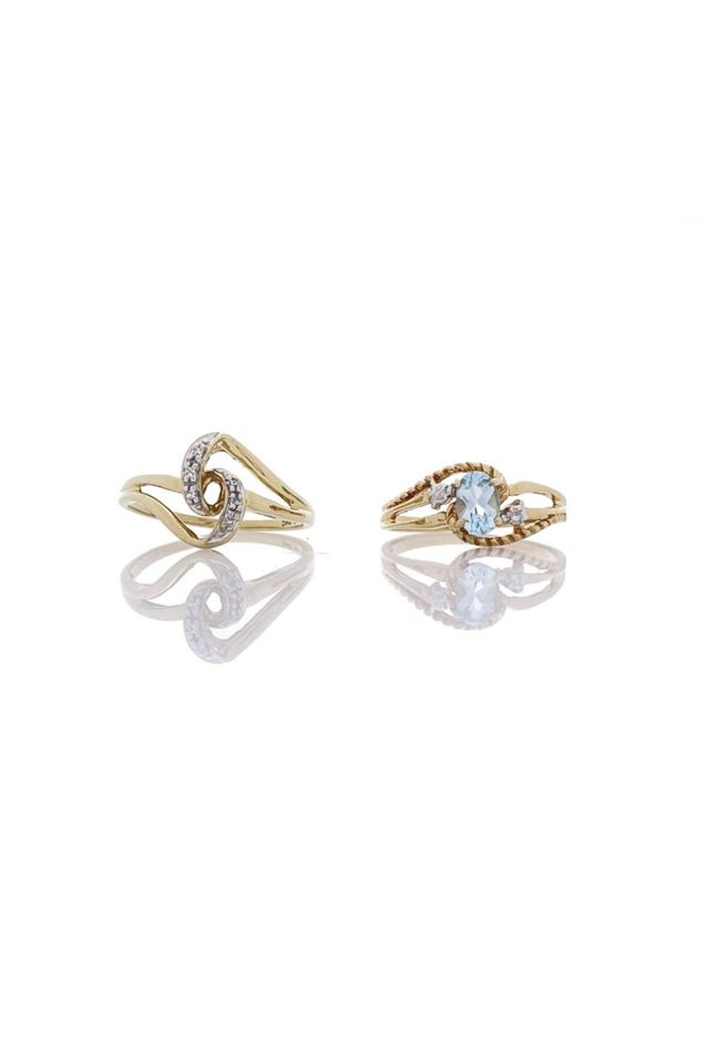 10k Gold Diamond and Topaz Rings