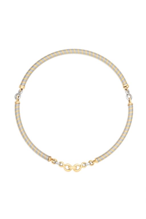 18k Gold and Steel Necklace
