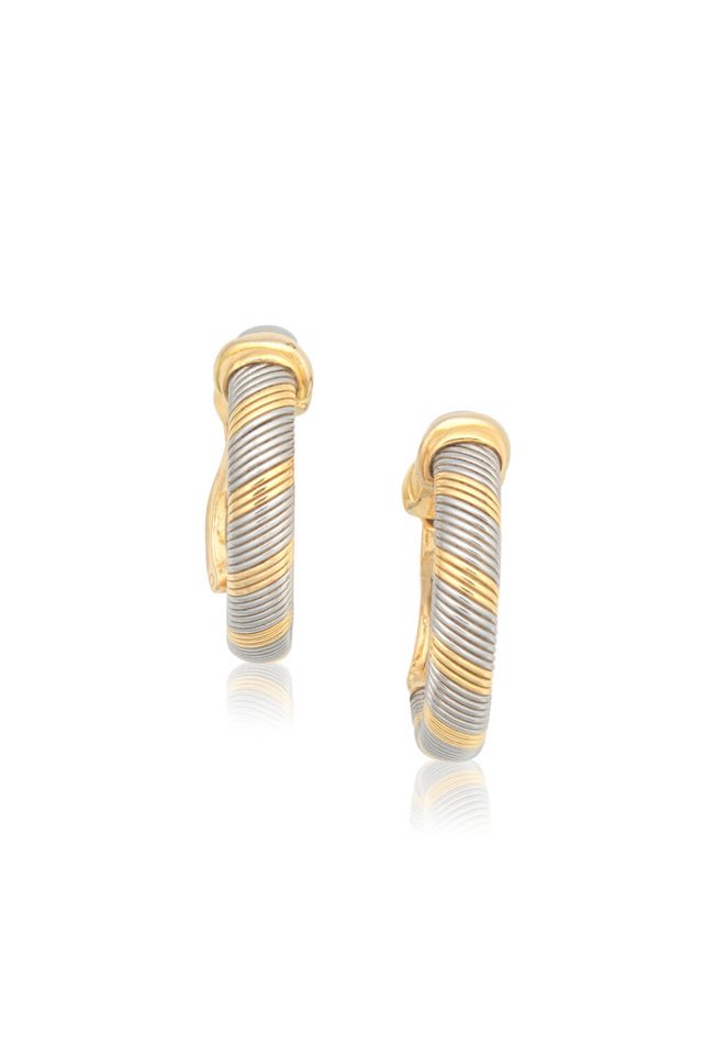 18k Gold and Steel Earrings