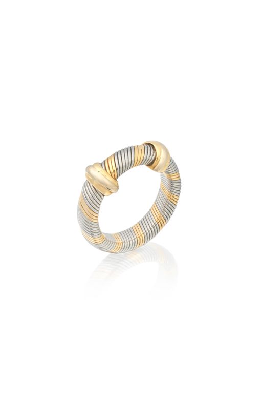 17k Gold and Steel Ring