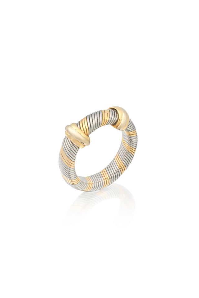 17k Gold and Steel Ring
