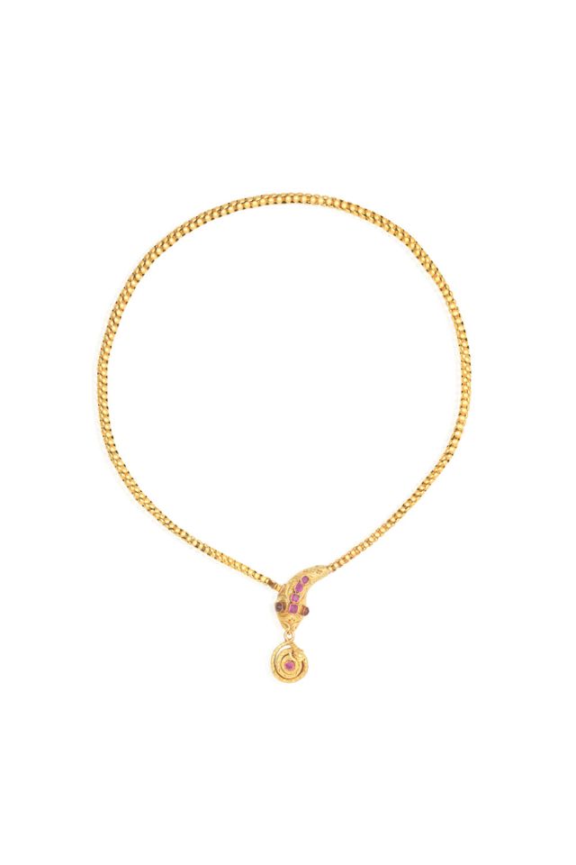 22k Gold Ruby and Garnet Necklace