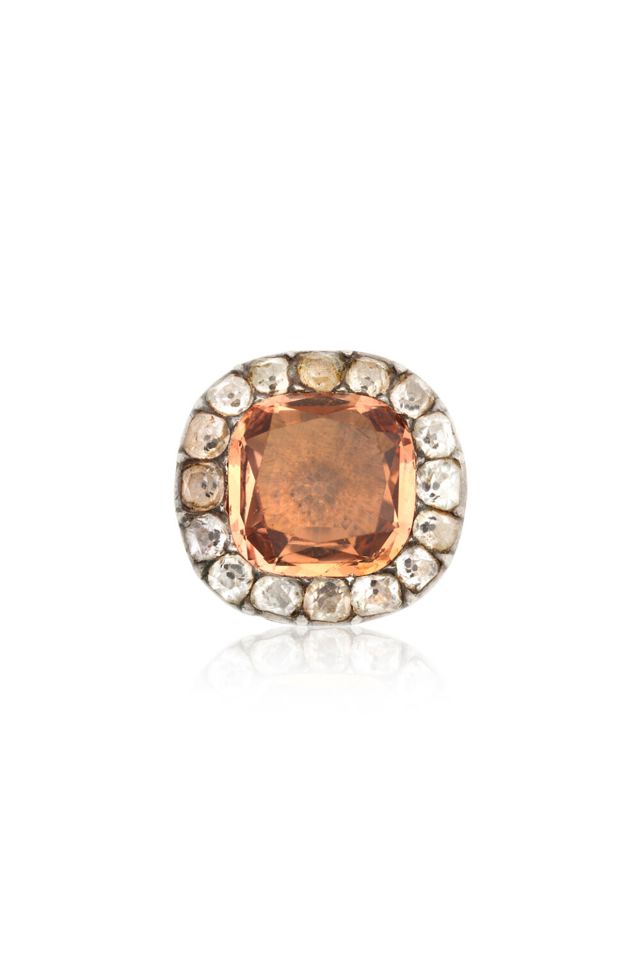 15k Gold Topaz and Diamond Brooch