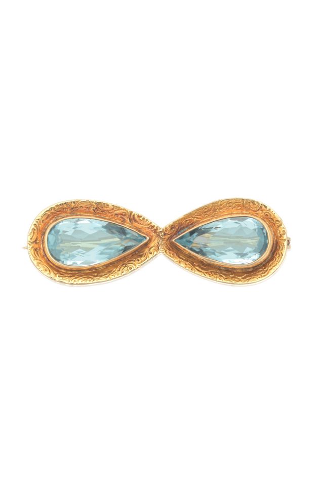 12k Gold Aquamarine Brooch