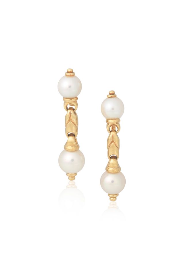 18k Gold Pearl Earrings