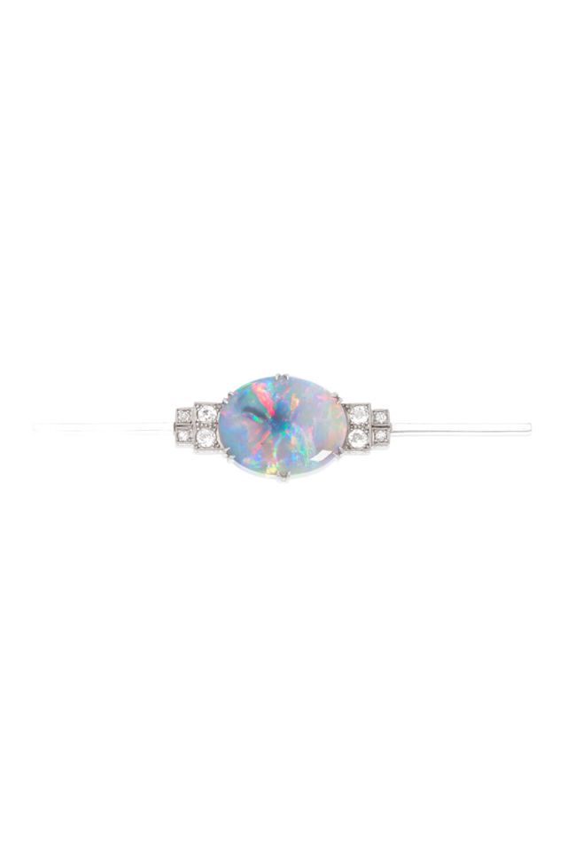 Platinum and 18k Gold Opal Brooch