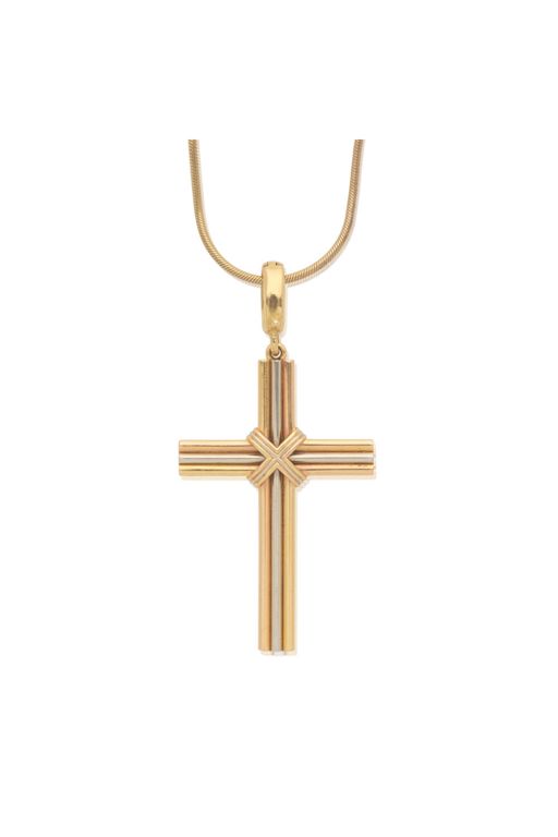 18k Gold Cross Pendant Necklace