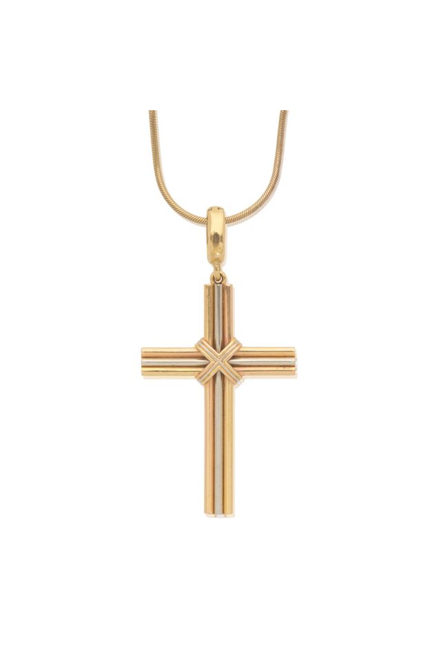 18k Gold Cross Pendant Necklace