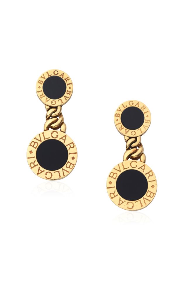 18k Gold Onyx Earrings