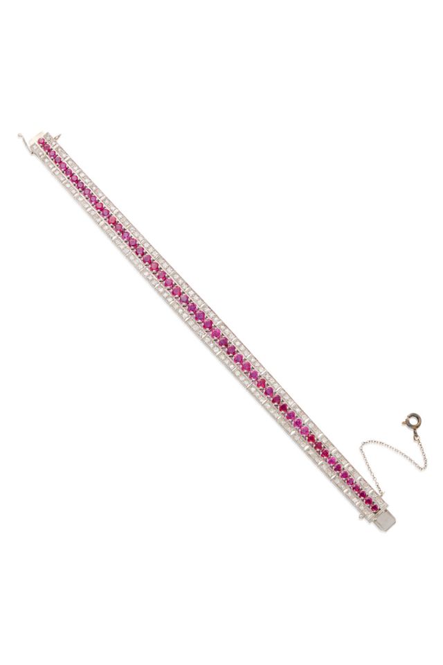 14k Gold Ruby and Diamond Bracelet